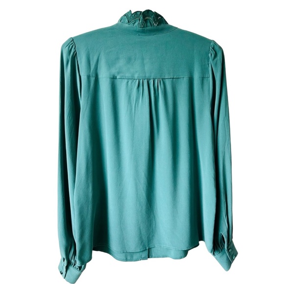 SEZANE Chloe Sage Silk Blouse Size 36(US4) - Picture 5 of 16